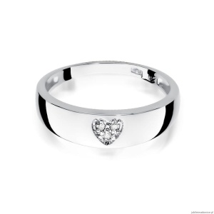 Pierścionek W0064 z diamentami Białe złoto 375
