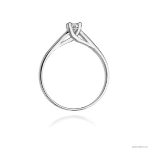 Pierścionek W0070 Diament 0,10ct Białe złoto 375