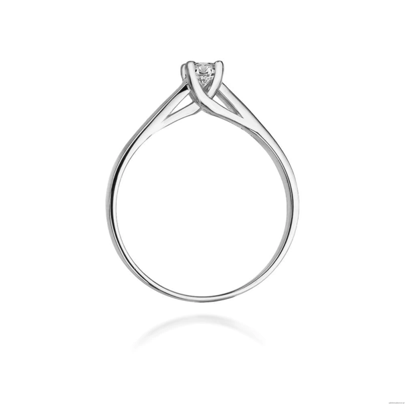 Pierścionek W0070 Diament 0,10ct Białe złoto 375