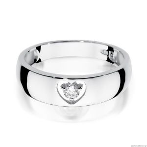 Pierścionek W0071 Diament 0,10ct Białe złoto 375
