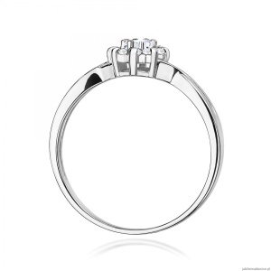Pierścionek W0072 Diament 0,10ct Białe złoto 375
