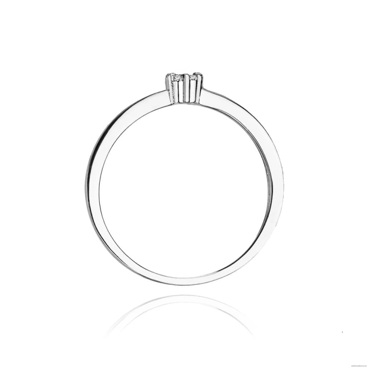 Pierścionek W0100 z diamentami Białe złoto 375