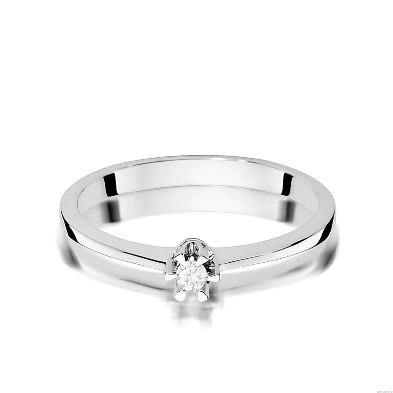 Pierścionek W0111 Diament 0,04ct Białe złoto 375
