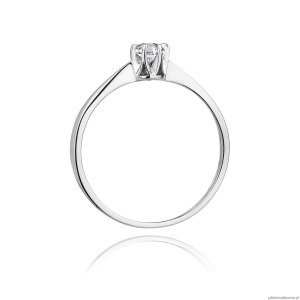 Pierścionek W0111 Diament 0,04ct Białe złoto 375