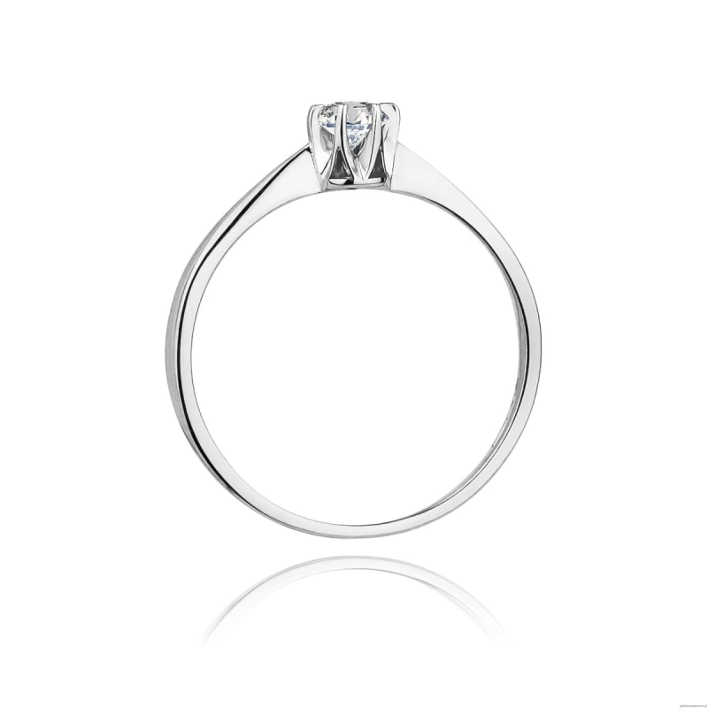 Pierścionek W0111 Diament 0,04ct Białe złoto 375