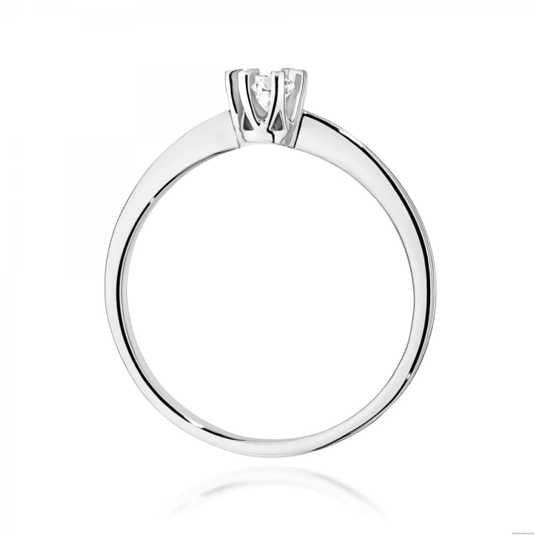 Pierścionek W0111 Diament 0,15ct Białe złoto 375