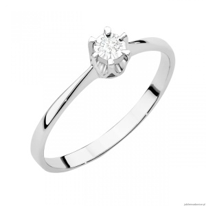 Pierścionek W0111T Diament 0,03ct Białe złoto 375