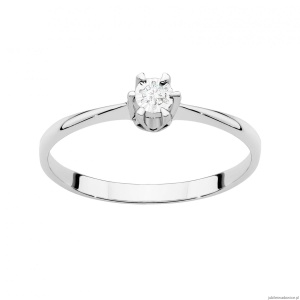 Pierścionek W0111T Diament 0,03ct Białe złoto 375