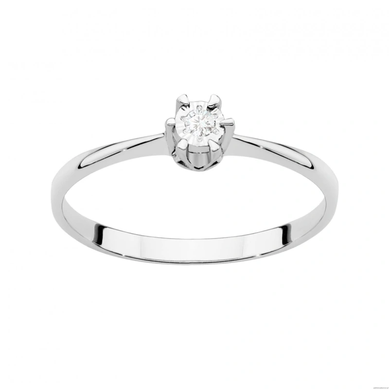 Pierścionek W0111T Diament 0,03ct Białe złoto 375