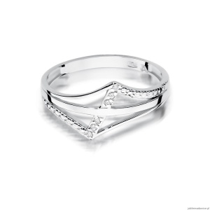 Pierścionek W0114 z diamentami Białe złoto 375