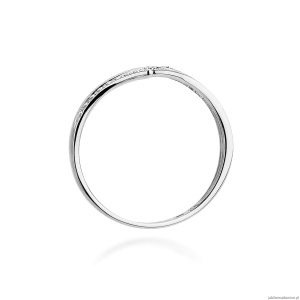 Pierścionek W0114 z diamentami Białe złoto 375
