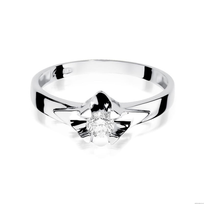 Pierścionek W0155 Diament 0,30ct Białe złoto 375