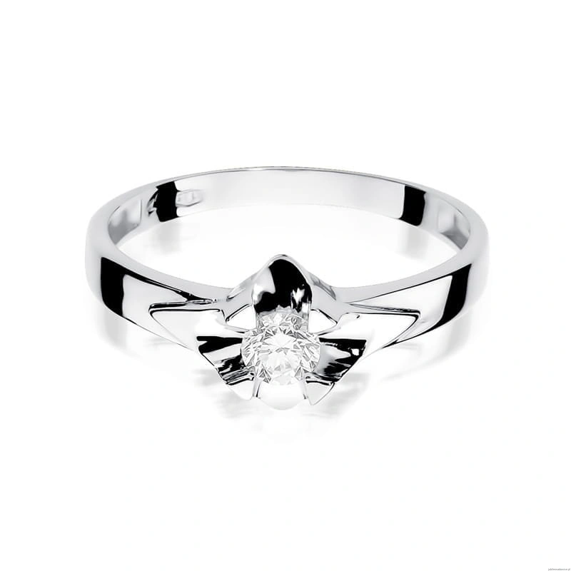 Pierścionek W0155 Diament 0,30ct Białe złoto 375