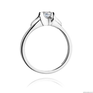 Pierścionek W0155 Diament 0,30ct Białe złoto 375