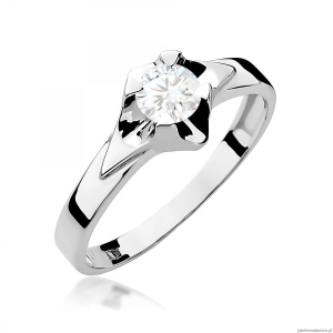 Pierścionek W0155 Diament 0,50ct Białe złoto 375