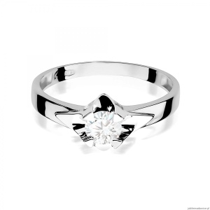 Pierścionek W0155 Diament 0,50ct Białe złoto 375