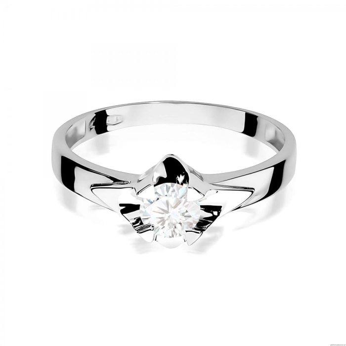 Pierścionek W0155 Diament 0,50ct Białe złoto 375