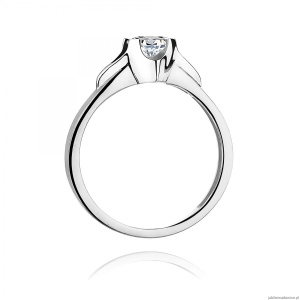 Pierścionek W0155 Diament 0,50ct Białe złoto 375
