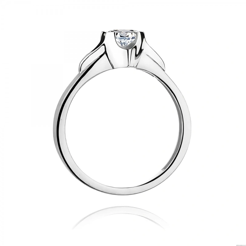 Pierścionek W0155 Diament 0,50ct Białe złoto 375