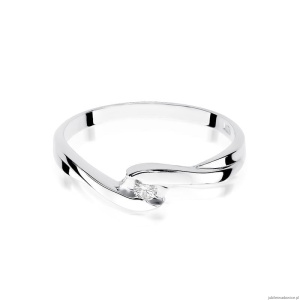 Pierścionek W0158 Diament 0,05ct Białe złoto 375