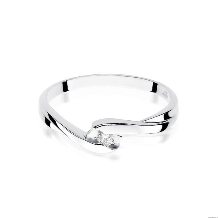 Pierścionek W0158 Diament 0,05ct Białe złoto 375