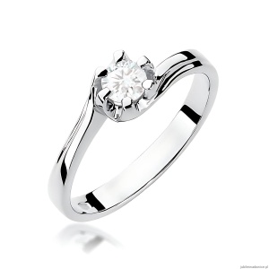 Pierścionek W0163 Diament 0,30ct Białe złoto 375