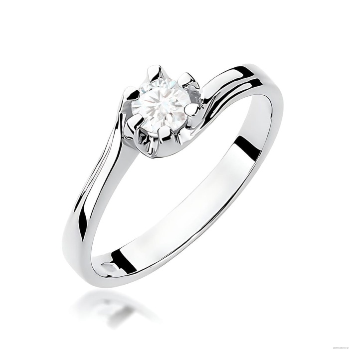 Pierścionek W0163 Diament 0,30ct Białe złoto 375