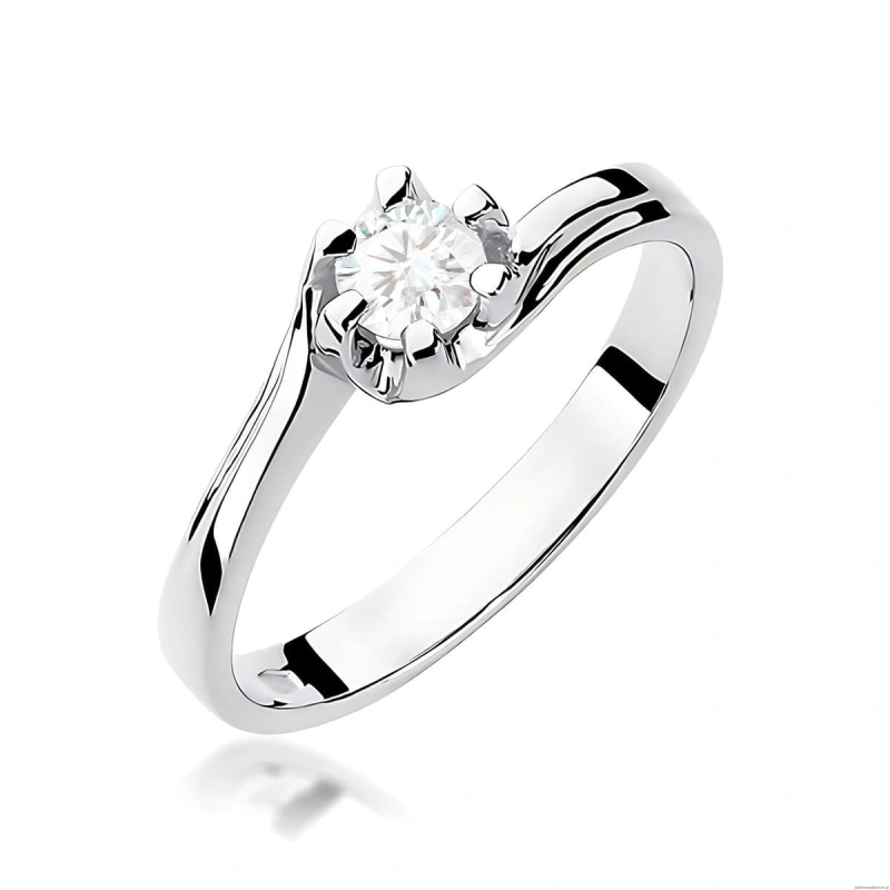 Pierścionek W0163 Diament 0,30ct Białe złoto 375