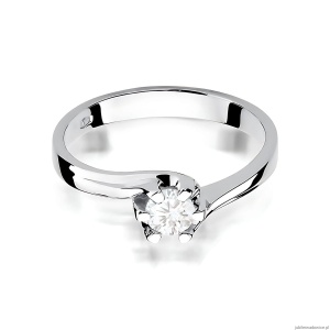 Pierścionek W0163 Diament 0,30ct Białe złoto 375