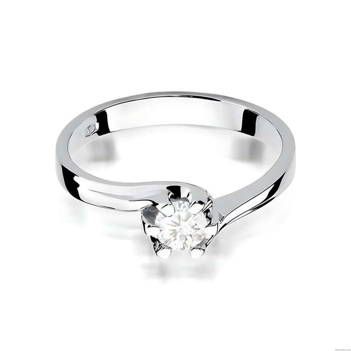 Pierścionek W0163 Diament 0,30ct Białe złoto 375