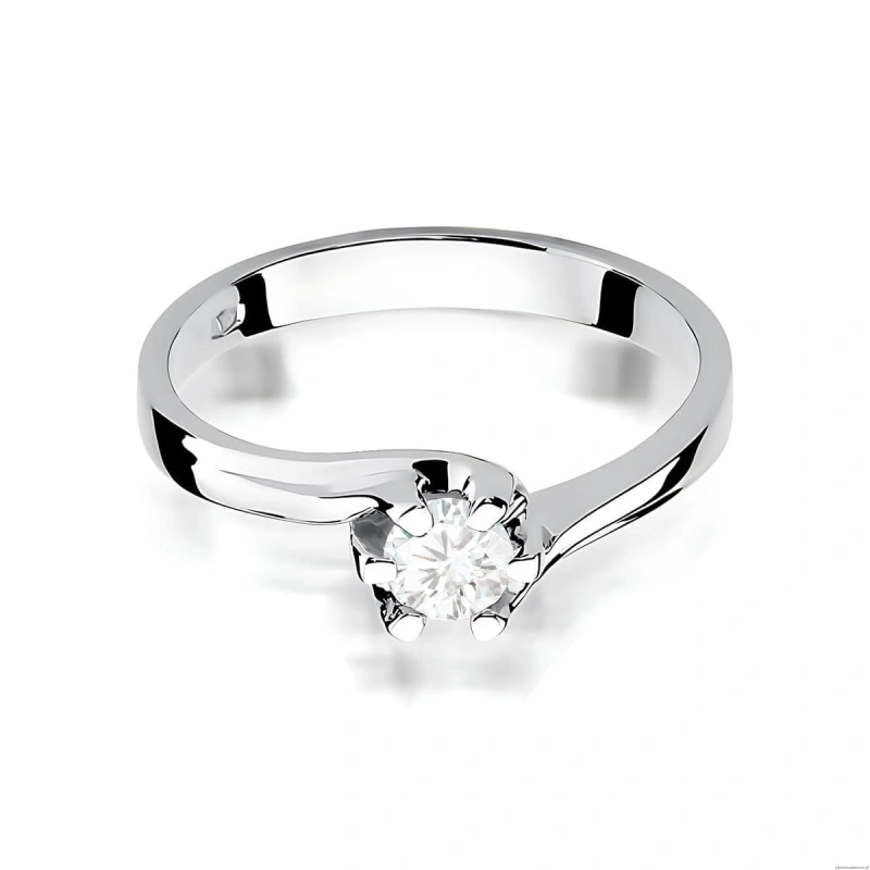 Pierścionek W0163 Diament 0,30ct Białe złoto 375