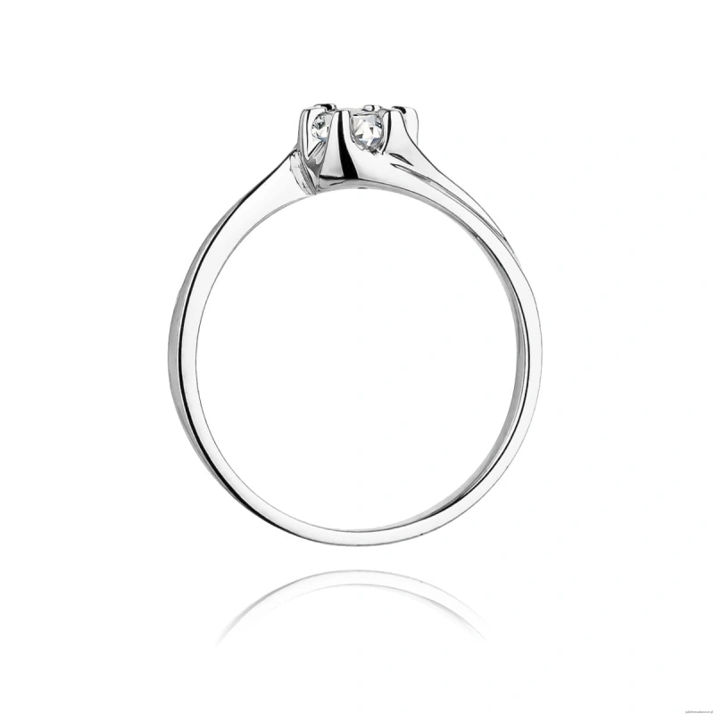 Pierścionek W0163 Diament 0,30ct Białe złoto 375