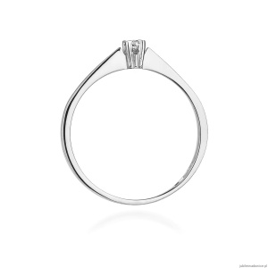 Pierścionek W0175 Diament 0,03ct Białe złoto 375
