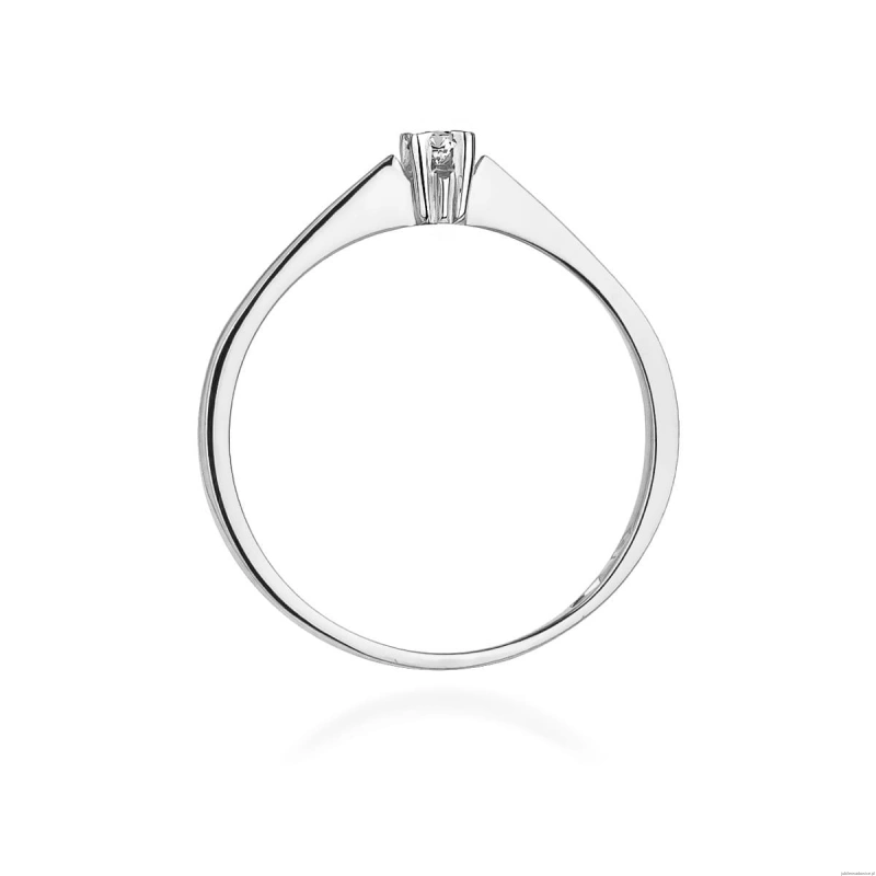 Pierścionek W0175 Diament 0,03ct Białe złoto 375