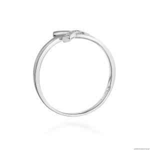 Pierścionek W0179 z diamentami Białe złoto 375
