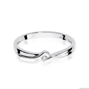 Pierścionek W0181 Diament 0,04ct Białe złoto 375