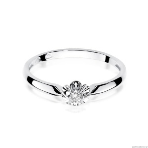 Pierścionek W0187 Diament 0,04ct Białe złoto 375