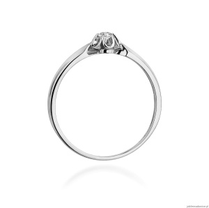 Pierścionek W0187 Diament 0,04ct Białe złoto 375
