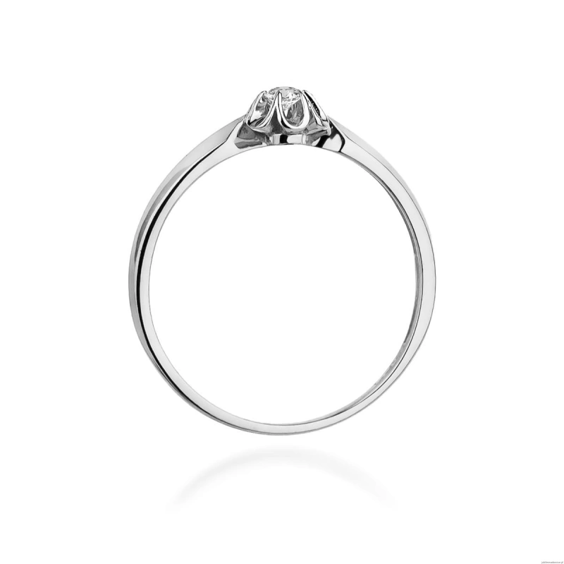 Pierścionek W0187 Diament 0,04ct Białe złoto 375