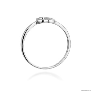 Pierścionek W0188 Diament 0,02ct Białe złoto 375