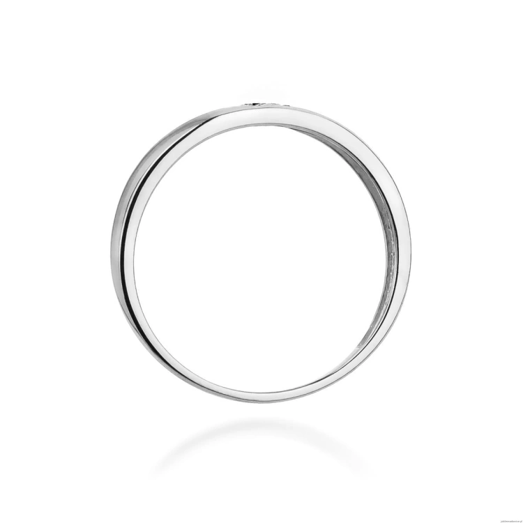 Pierścionek W0189 z diamentami Białe złoto 375