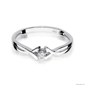 Pierścionek W0190 Diament 0,04ct Białe złoto 375