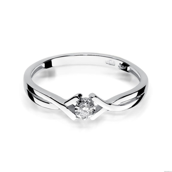 Pierścionek W0190 Diament 0,04ct Białe złoto 375