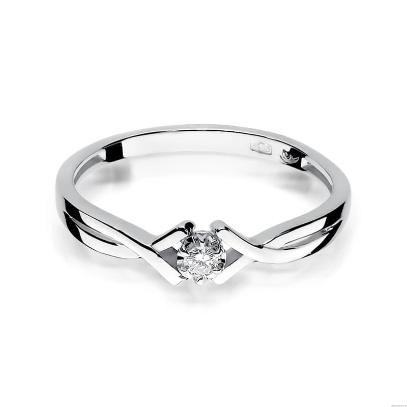Pierścionek W0190 Diament 0,04ct Białe złoto 375