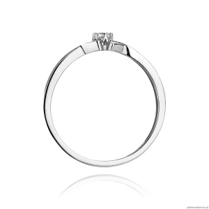 Pierścionek W0190 Diament 0,04ct Białe złoto 375