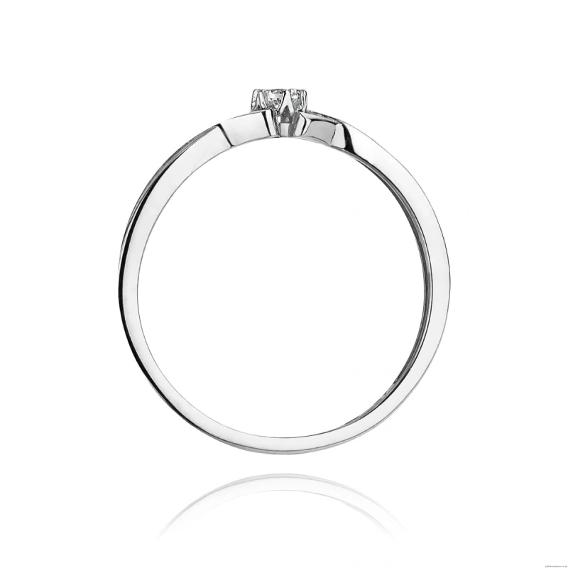 Pierścionek W0190 Diament 0,04ct Białe złoto 375