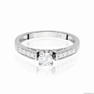 Pierścionek W0198 Diament 0,30ct Białe złoto 375