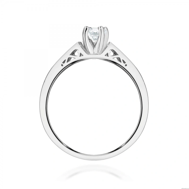 Pierścionek W0198 Diament 0,30ct Białe złoto 375