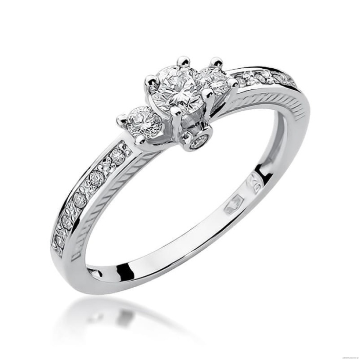 Pierścionek W0199 Diament 0,20ct Białe złoto 375