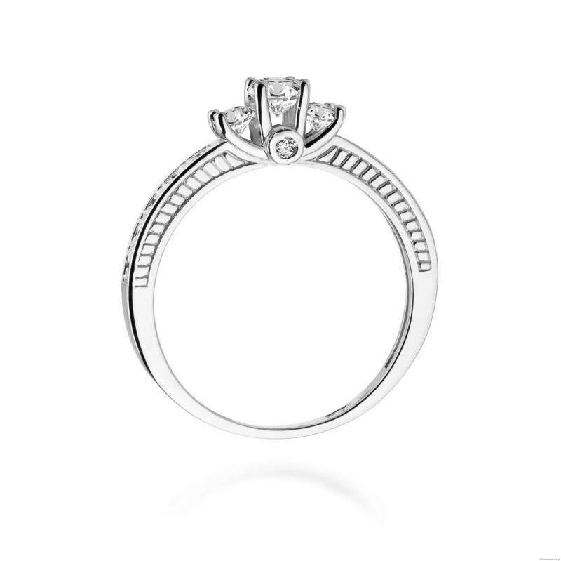 Pierścionek W0199 Diament 0,20ct Białe złoto 375